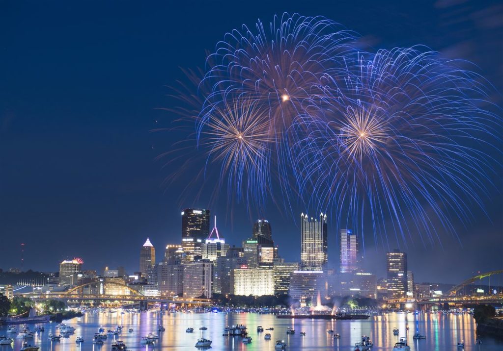 PNC Park and Fireworks on the Allegheny