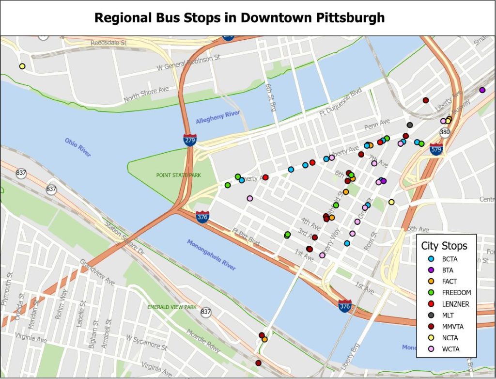 Public Transit Passenger Rail Downtown Pittsburgh