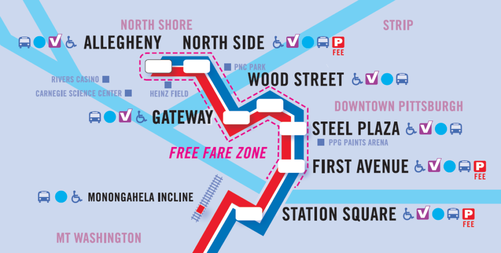 Pittsburgh T Station Map - Carlen Wilmette