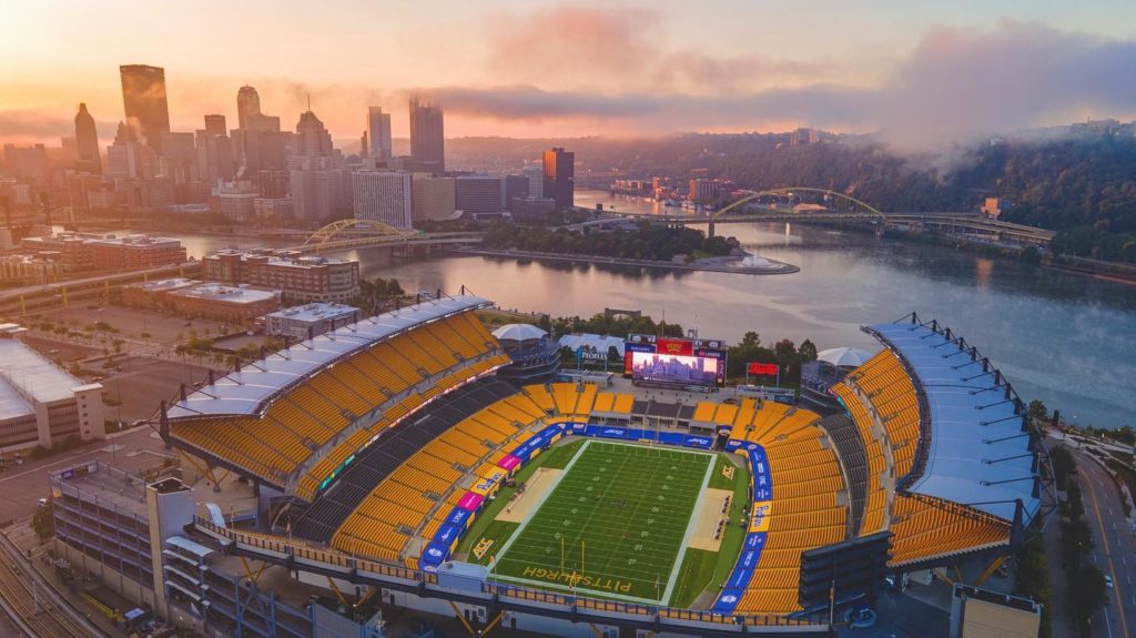 Pittsburgh Steelers Football Heinz Field at Sunset 