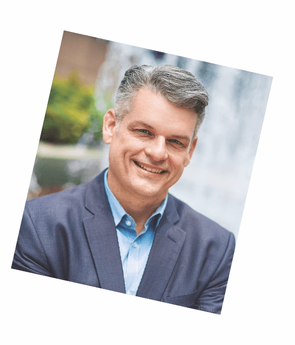 A tilted image of Jeremy Waldrup