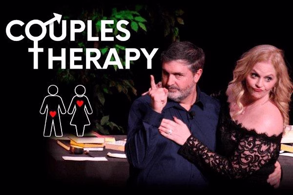A graphic for Couples Therapy featuring a man and a woman.