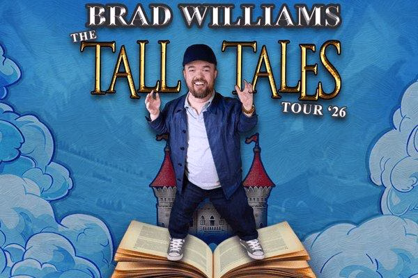 A cover graphic for Brad Williams: The Tall Tales Tour